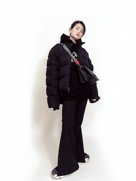 「Mo&Co.（モーアンドコー）のアイテム（パンツ）」を使った、酸毛毛さん（レディース・162cm）の冬コーディネート
