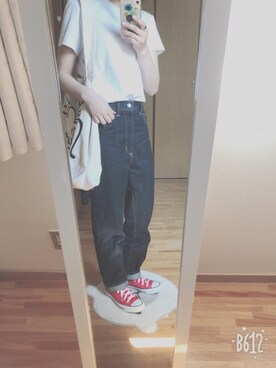 「CONVERSE（コンバース）のconverse（コンバース） ALL STAR OX（オールスターOX）（スニーカー）」を使った、yuri☺︎さん（レディース・154cm）の春コーディネート