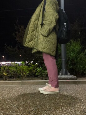 「大学生コーデ」｜「アイテム（ノーカラージャケット）」を使った、さくらさん（レディース・158cm）の秋コーディネート