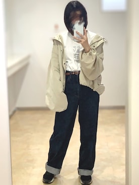「kutir（クティール）のアイテム（マウンテンパーカー）」を使った、ほやほやさん（レディース・153cm）の秋コーディネート