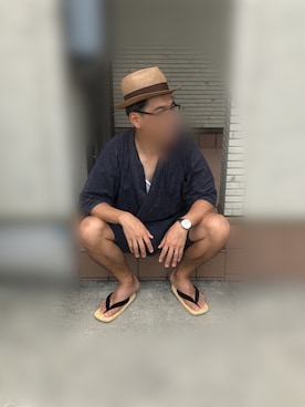 「和服」｜「アイテム（その他アウター）」を使った、BOOMERさん（メンズ・177cm）の夏コーディネート