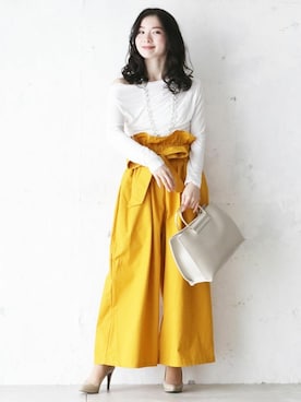 「Cawaii」｜「アイテム（パンツ）」を使った、CAWAIIスタッフさん（レディース・155cm）の冬コーディネート