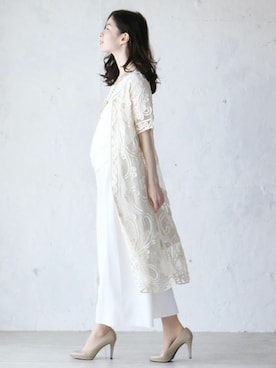 「cawaii（カワイイ）のアイテム（カーディガン/ボレロ）」を使った、CAWAIIスタッフさん（レディース・155cm）の春コーディネート