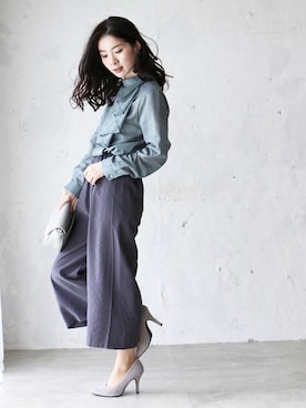 「Cawaii」｜「アイテム（パンツ）」を使った、CAWAIIスタッフさん（レディース・155cm）の春コーディネート