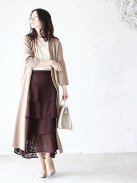 「ウエストゴム」｜CAWAIIスタッフさん（レディース・155cm）の春コーディネート