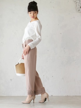 「Cawaii」｜「アイテム（パンツ）」を使った、CAWAIIスタッフさん（レディース・162cm）の春コーディネート