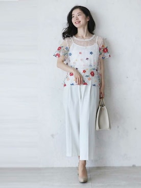 「cawaii（カワイイ）のアイテム」を使った、こじまゆCAWAIIスタッフさん（レディース・155cm）の春コーディネート