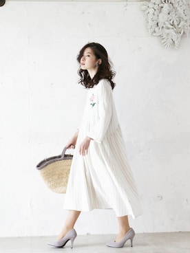 「cawaii（カワイイ）のアイテム」を使った、こじまゆCAWAIIスタッフさん（レディース・155cm）の春コーディネート