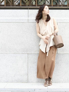 「Cawaii」｜「アイテム（パンツ）」を使った、CAWAIIスタッフさん（レディース・155cm）の春コーディネート