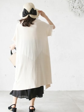 「Cawaii」｜「アイテム（帽子）」を使った、CAWAIIスタッフさん（レディース・155cm）の春コーディネート