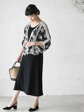 「cawaii（カワイイ）のアイテム（カーディガン/ボレロ）」を使った、CAWAIIスタッフさん（レディース・162cm）の春コーディネート