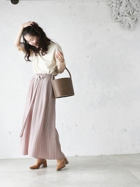 「Cawaii」｜「アイテム（パンツ）」を使った、CAWAIIスタッフさん（レディース・155cm）の春コーディネート