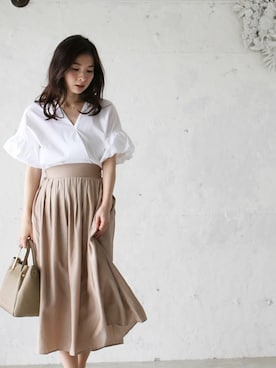 「cawaii（カワイイ）のアイテム」を使った、こじまゆCAWAIIスタッフさん（レディース・155cm）の春コーディネート