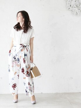 「Cawaii」｜「アイテム（パンツ）」を使った、CAWAIIスタッフさん（レディース・155cm）の春コーディネート