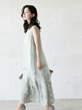 Cawaii カワイイ の 花刺繍のナチュラルワンピース ワンピース Wear