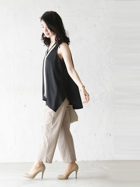 「ボールチェーン」｜CAWAIIスタッフさん（レディース・155cm）の春コーディネート