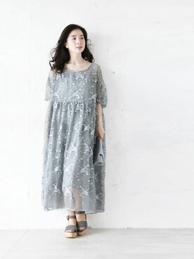 「cawaii（カワイイ）のアイテム（ワンピース）」を使った、こじまゆCAWAIIスタッフさん（レディース・155cm）の春コーディネート