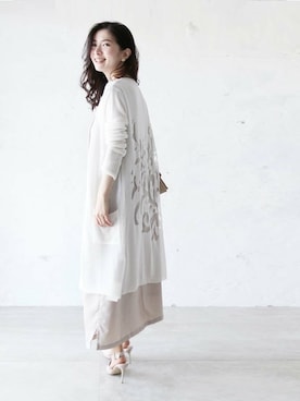 「cawaii（カワイイ）のアイテム（カーディガン/ボレロ）」を使った、CAWAIIスタッフさん（レディース・155cm）の春コーディネート