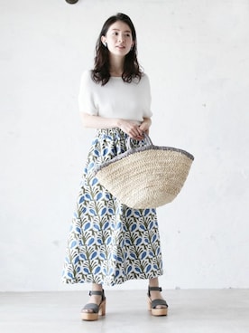 「Cawaii」｜「アイテム（パンツ）」を使った、CAWAIIスタッフさん（レディース・155cm）の春コーディネート