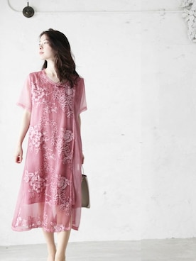 「cawaii（カワイイ）のアイテム（ワンピース）」を使った、こじまゆCAWAIIスタッフさん（レディース・155cm）の夏コーディネート