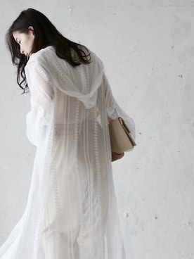 「cawaii（カワイイ）のアイテム（カーディガン/ボレロ）」を使った、CAWAIIスタッフさん（レディース・155cm）の夏コーディネート