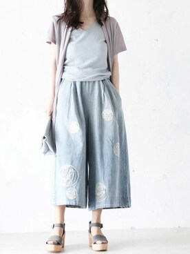 「Cawaii」｜「アイテム（パンツ）」を使った、CAWAIIスタッフさん（レディース・155cm）の夏コーディネート