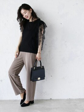 「ノースリーブニット」｜CAWAIIスタッフさん（レディース・155cm）の夏コーディネート