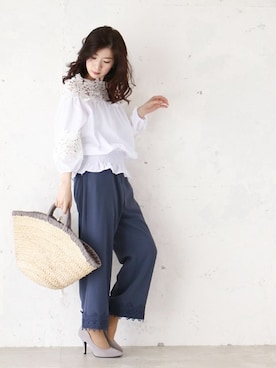 「Cawaii」｜CAWAIIスタッフさん（レディース・155cm）の夏コーディネート