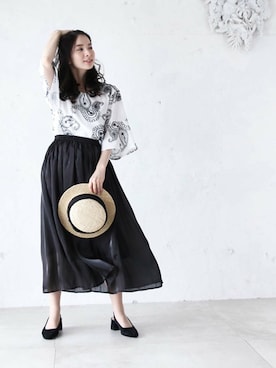 「cawaii（カワイイ）のアイテム」を使った、こじまゆCAWAIIスタッフさん（レディース・155cm）の夏コーディネート