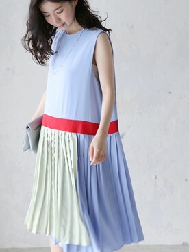 「cawaii（カワイイ）のアイテム（ワンピース）」を使った、こじまゆCAWAIIスタッフさん（レディース・155cm）の夏コーディネート