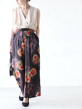 「Cawaii」｜「アイテム（パンツ）」を使った、CAWAIIスタッフさん（レディース・155cm）の夏コーディネート