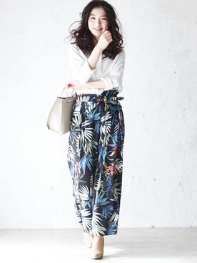 「Cawaii」｜「アイテム（パンツ）」を使った、CAWAIIスタッフさん（レディース・155cm）の夏コーディネート