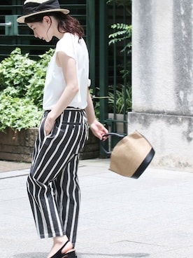 「Cawaii」｜「アイテム（パンツ）」を使った、CAWAIIスタッフさん（レディース・155cm）の夏コーディネート