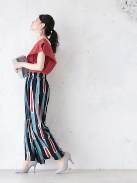 「Cawaii」｜「アイテム（パンツ）」を使った、CAWAIIスタッフさん（レディース・155cm）の夏コーディネート