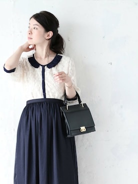 「cawaii（カワイイ）のアイテム（カーディガン/ボレロ）」を使った、CAWAIIスタッフさん（レディース・155cm）の夏コーディネート