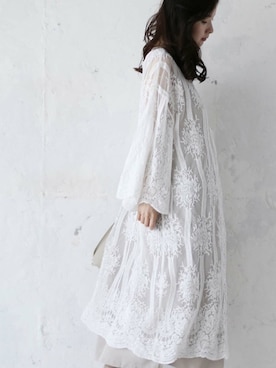 「cawaii（カワイイ）のアイテム（カーディガン/ボレロ）」を使った、CAWAIIスタッフさん（レディース・155cm）の夏コーディネート