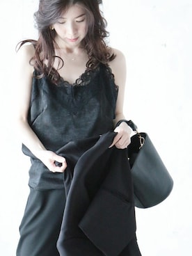 「Cawaii」｜「アイテム（キャミソール）」を使った、CAWAIIスタッフさん（レディース・155cm）の夏コーディネート