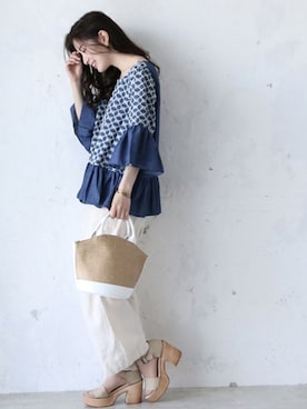 「Cawaii」｜CAWAIIスタッフさん（レディース・155cm）の夏コーディネート