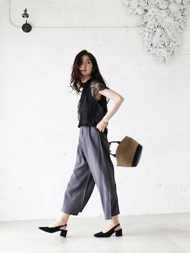 「美シルエット」｜こじまゆCAWAIIスタッフさん（レディース・155cm）の夏コーディネート