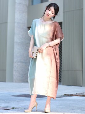 「cawaii（カワイイ）のアイテム（ワンピース）」を使った、こじまゆCAWAIIスタッフさん（レディース・155cm）の夏コーディネート
