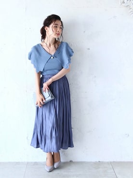 「ノースリーブニット」｜CAWAIIスタッフさん（レディース・155cm）の夏コーディネート