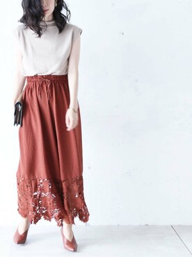 「Cawaii」｜「アイテム（パンツ）」を使った、CAWAIIスタッフさん（レディース・155cm）の秋コーディネート