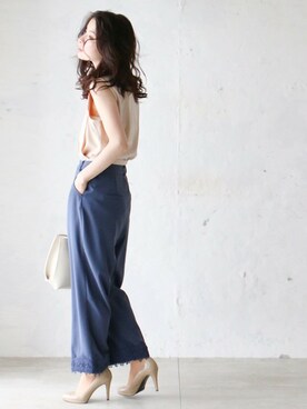 「Cawaii」｜「アイテム（パンツ）」を使った、CAWAIIスタッフさん（レディース・155cm）の秋コーディネート