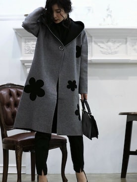 「Cawaii」｜「アイテム（チェスターコート）」を使った、CAWAIIスタッフさん（レディース・155cm）の秋コーディネート