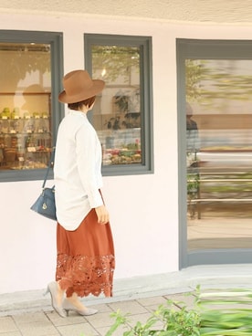 「Cawaii」｜「アイテム（パンツ）」を使った、CAWAIIスタッフさん（レディース・155cm）の秋コーディネート