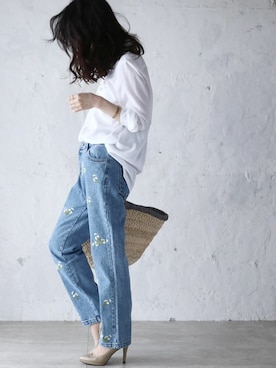 「Cawaii」｜「アイテム（パンツ）」を使った、CAWAIIスタッフさん（レディース・155cm）の秋コーディネート