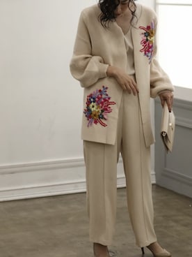 「cawaii（カワイイ）のアイテム（カーディガン/ボレロ）」を使った、CAWAIIスタッフさん（レディース・155cm）の秋コーディネート