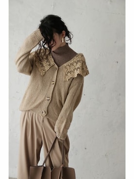 「cawaii（カワイイ）のアイテム（カーディガン/ボレロ）」を使った、CAWAIIスタッフさん（レディース・155cm）の秋コーディネート