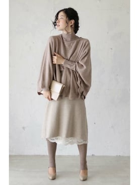 「アイテム（その他、ブラウン系）」を使った、CAWAIIスタッフさん（レディース・155cm）の秋コーディネート