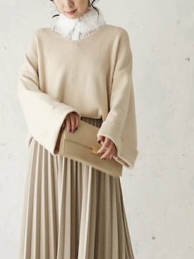 「アイテム（チョーカー）」を使った、CAWAIIスタッフさん（レディース・155cm）の秋コーディネート